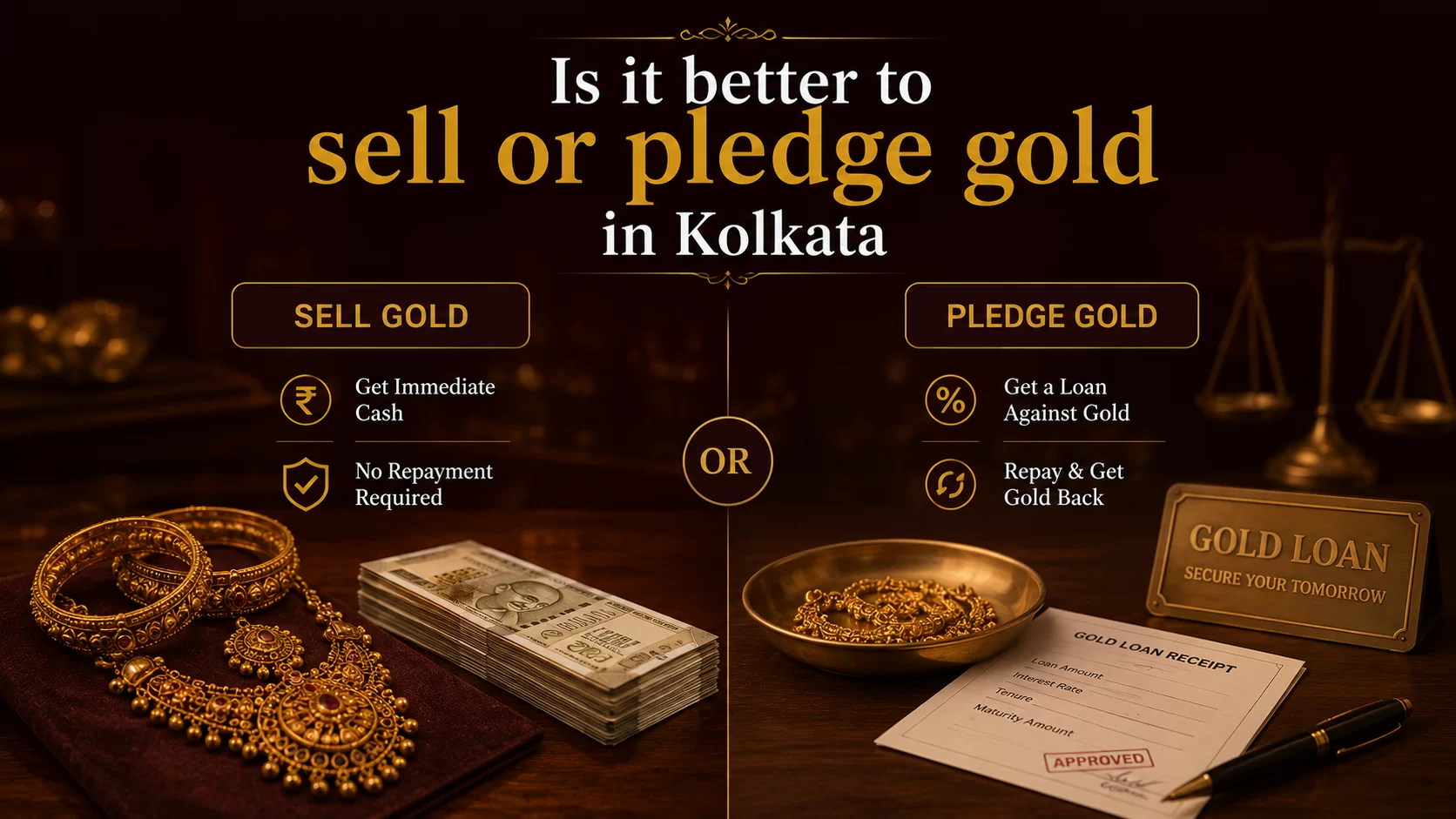 Is it better to sell or pledge gold in Kolkata